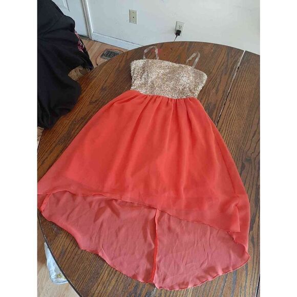 Size 1 Jodi Kristopher High Low Party Christmas New Years Prom Cocktail Dress - Picture 1 of 8